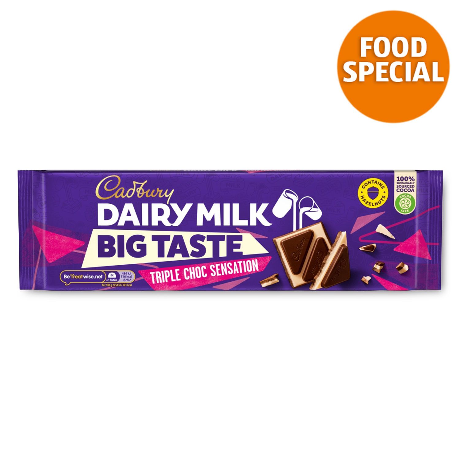 Cadbury Dairy Milk Big Taste Triple Choc Sensation 300g ALDI